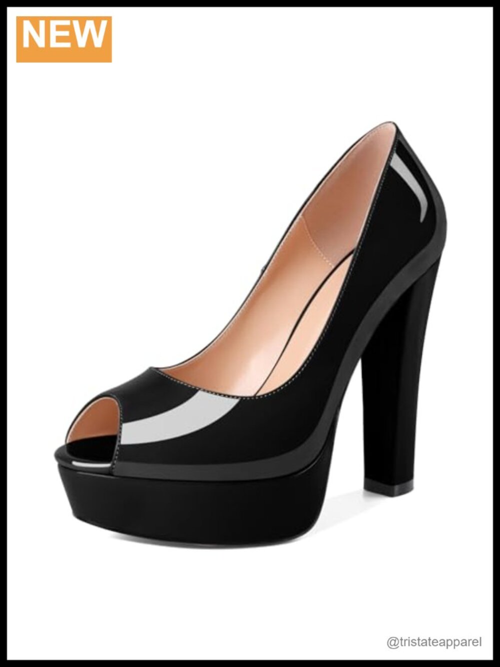 Women's Peep Toe Platform High Heel Pumps Chunky Block Heels
